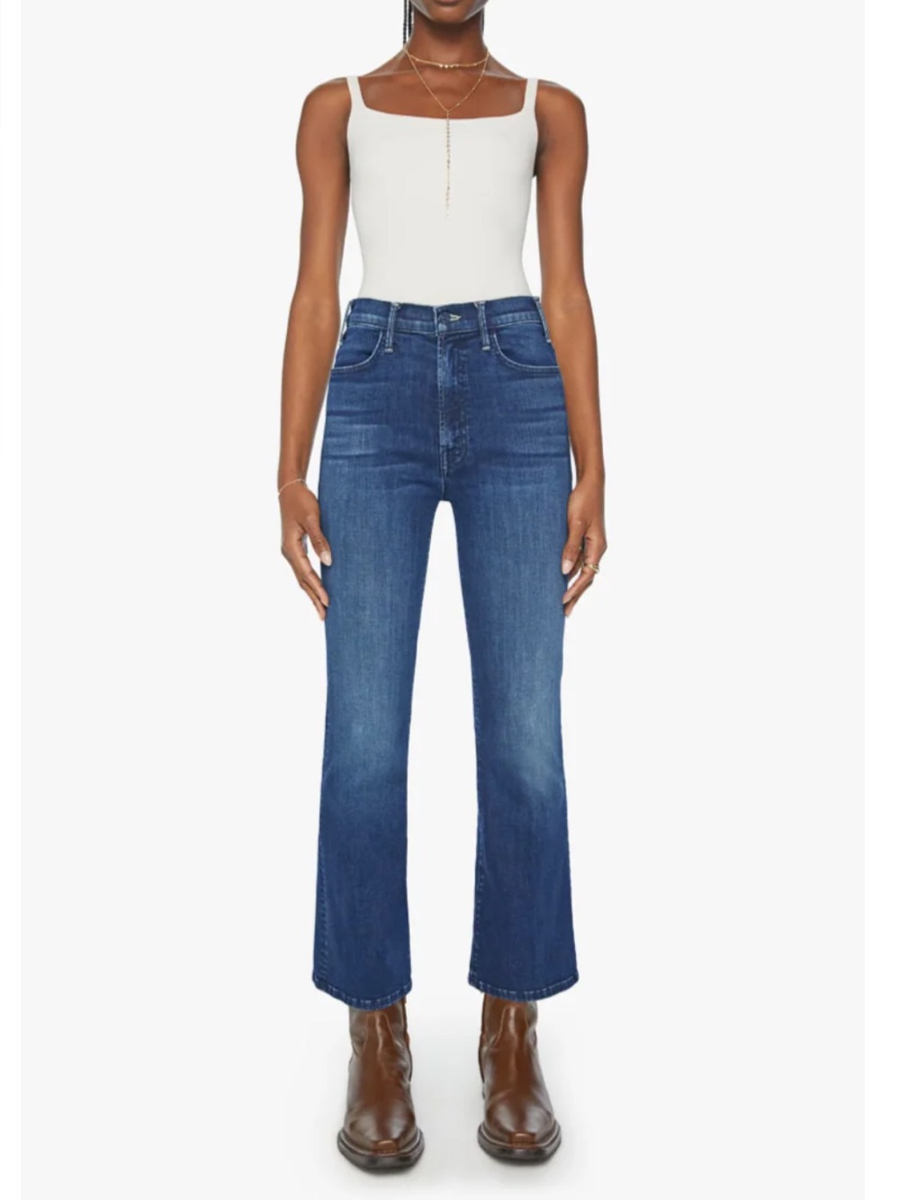 NEW MOTHER High Rise Hustler Ankle Crop Jeans in Heirloom Color. Size 29. NWOT